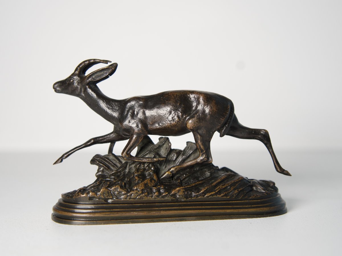 Gazelle - Sculpture en bronze d'Isidore Bonheur (1827 - 1901)-photo-3