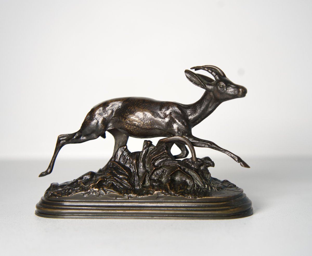 Gazelle - Sculpture en bronze d'Isidore Bonheur (1827 - 1901)
