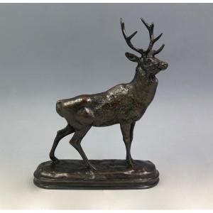 Cerf qui écoute - Bronze de Antoine-Louis Barye (1795 - 1875)