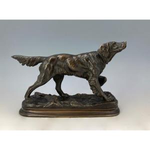 Pointing Dog - Bronze By Jules Moigniez (1835 - 1894)