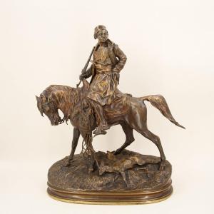 Chasseur africain n°2 - Bronze de Pierre-jules Mêne (1810 - 1879)