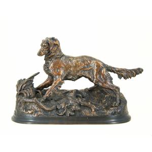 Chien épagneul (Sylphe) - Bronze de Pierre-Jules Mêne (1810 - 1879)