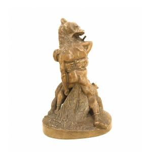 Bear And Gladiator - Terracotta After Emmanuel Frémiet (1824 - 1910)