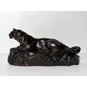 Panther Of Tunis No. 2 - Bronze By Antoine-louis Barye