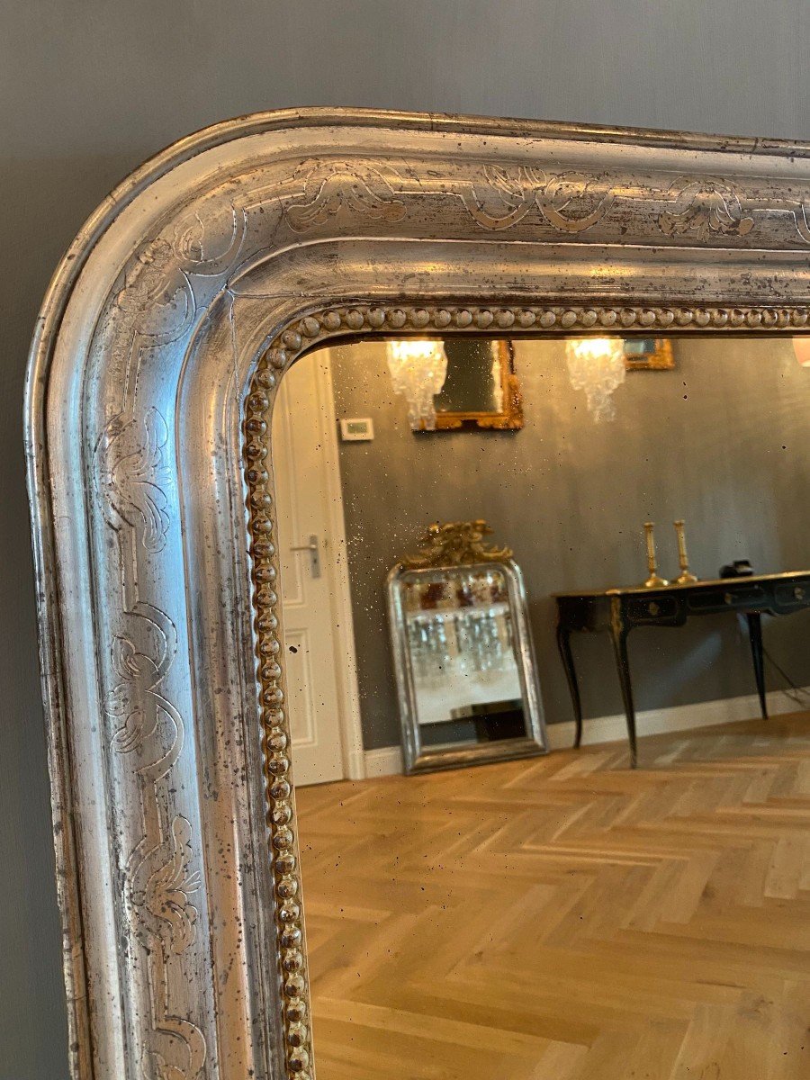 Miroir 19ème Siècle Feuile d'Argent Louis-philippe-photo-4