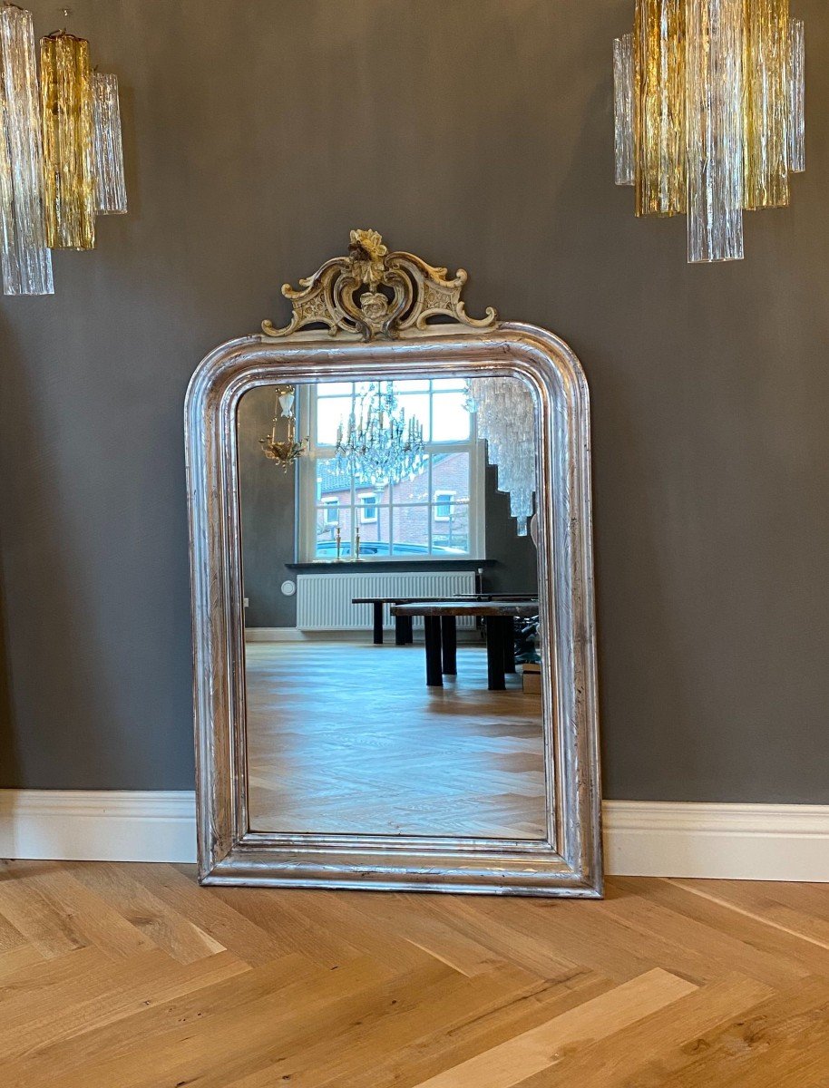 Miroir 19ème Siècle Feuile d'Argent 