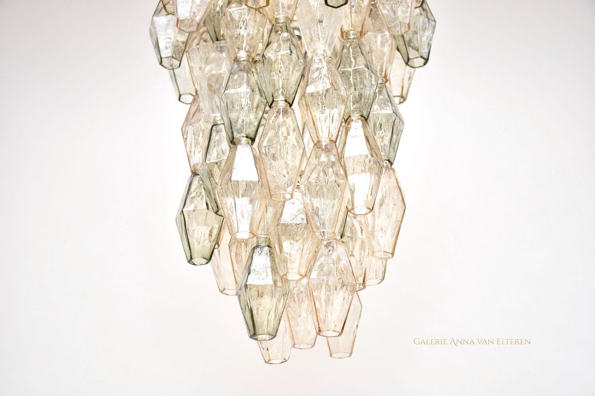 Mid-century 'poliedri' Chandelier By Carlo Scarpa For Venini Murano-photo-1