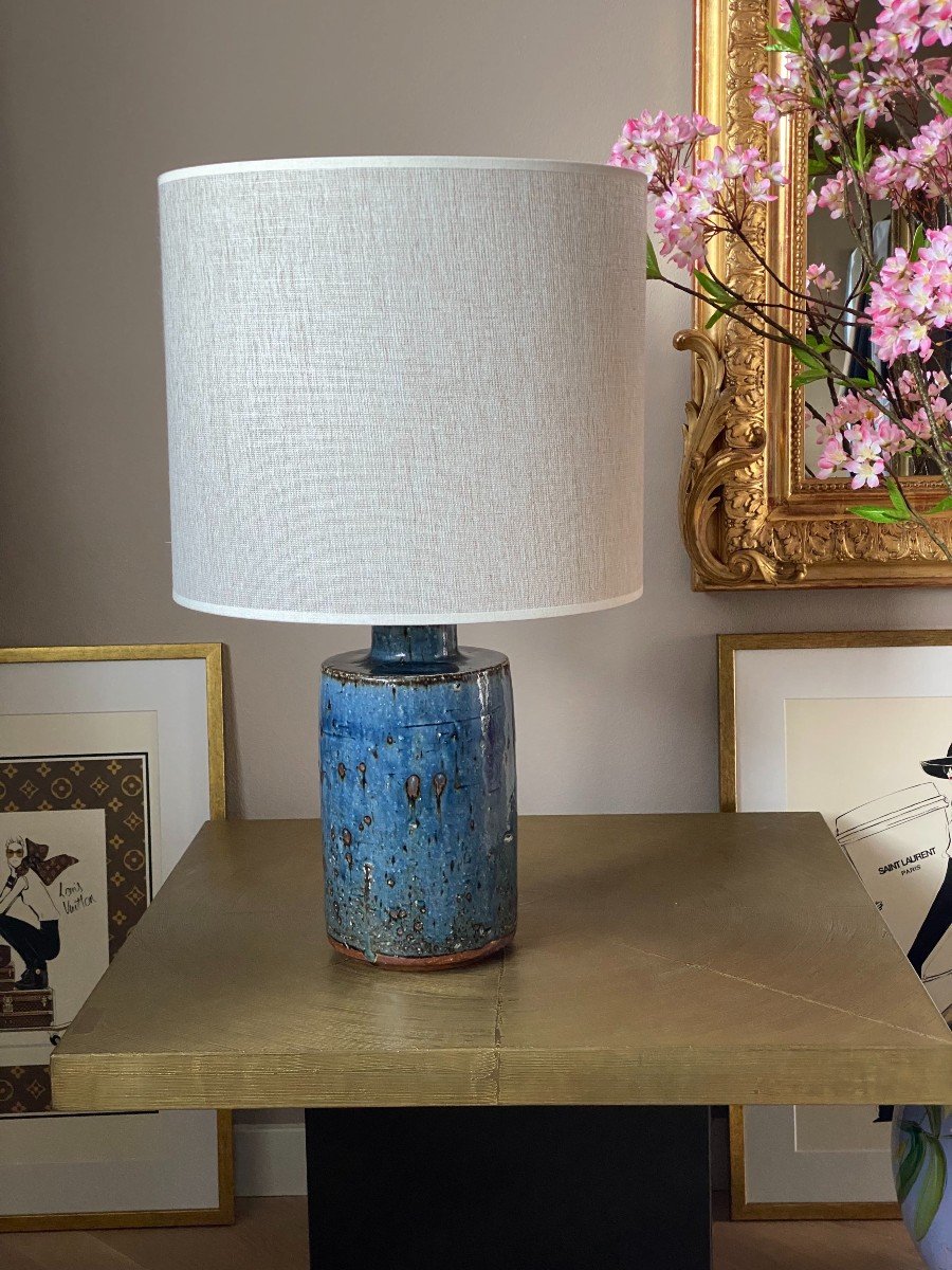 Swedish Blue Ceramic Table/desk Lamp 1960s By Marianne Westman