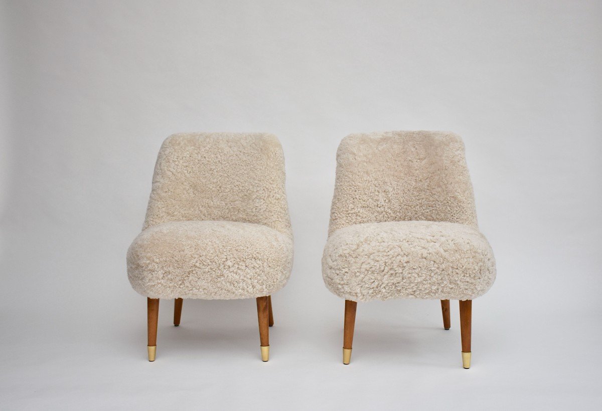 Pair Of Swedish Modern Cocktail Chairs Ca. 1950-photo-2