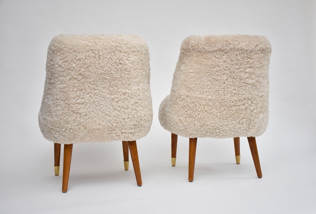 Pair Of Swedish Modern Cocktail Chairs Ca. 1950-photo-4