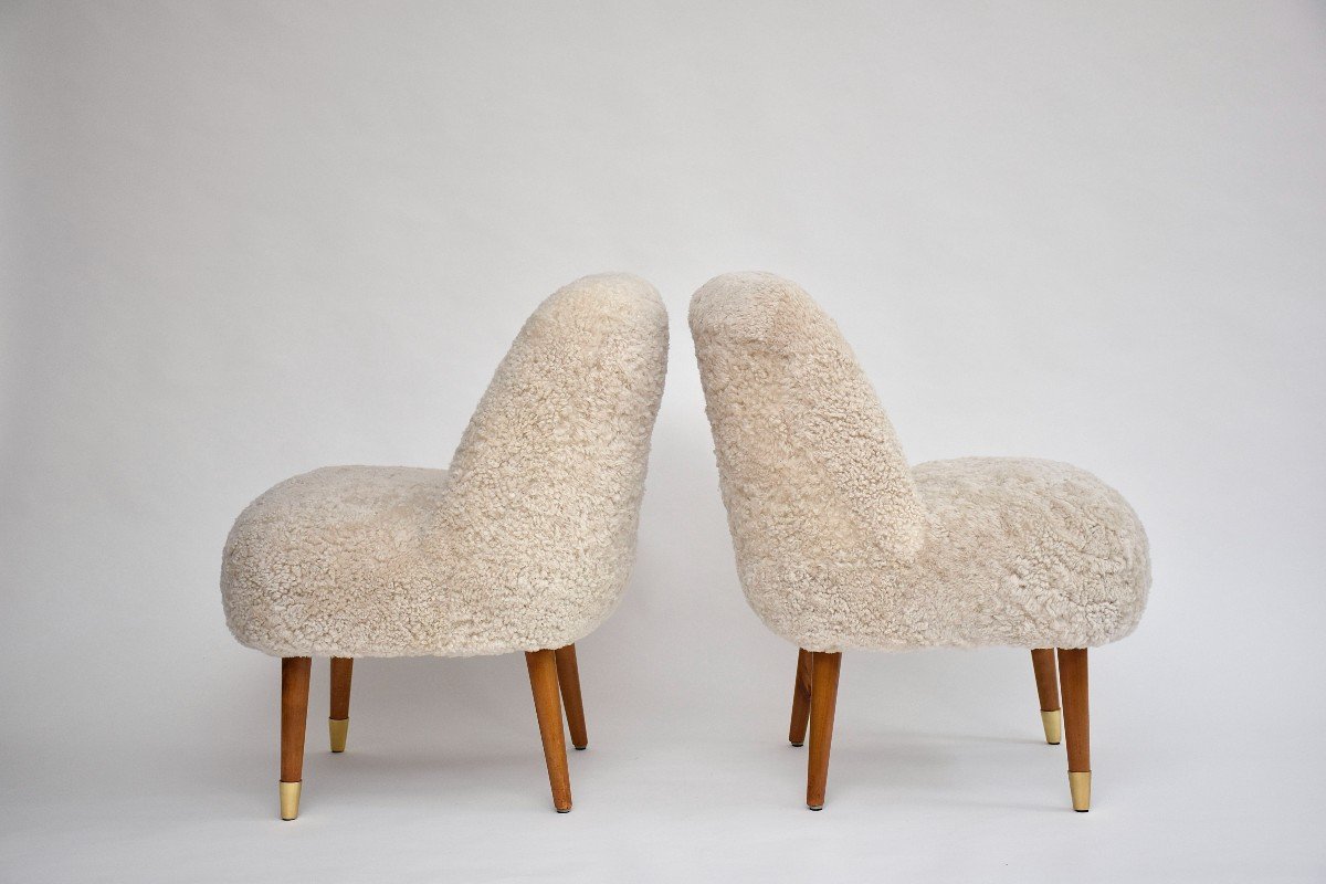 Pair Of Swedish Modern Cocktail Chairs Ca. 1950-photo-5
