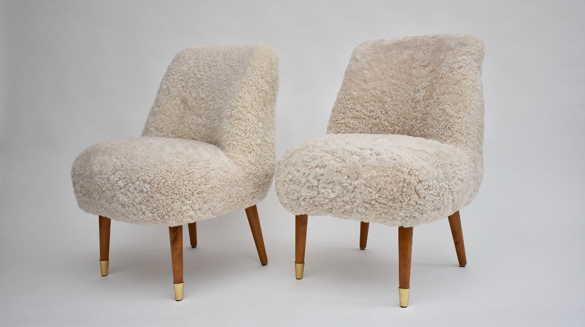 Pair Of Swedish Modern Cocktail Chairs Ca. 1950-photo-6