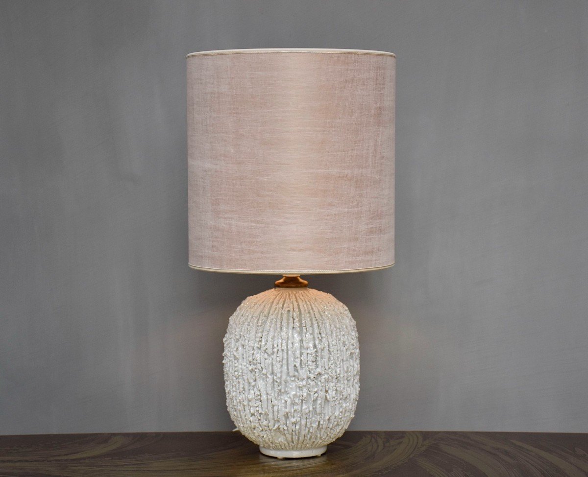 Modern Scandinavian 'chamotte' Table Lamp By Gunnar Nylund