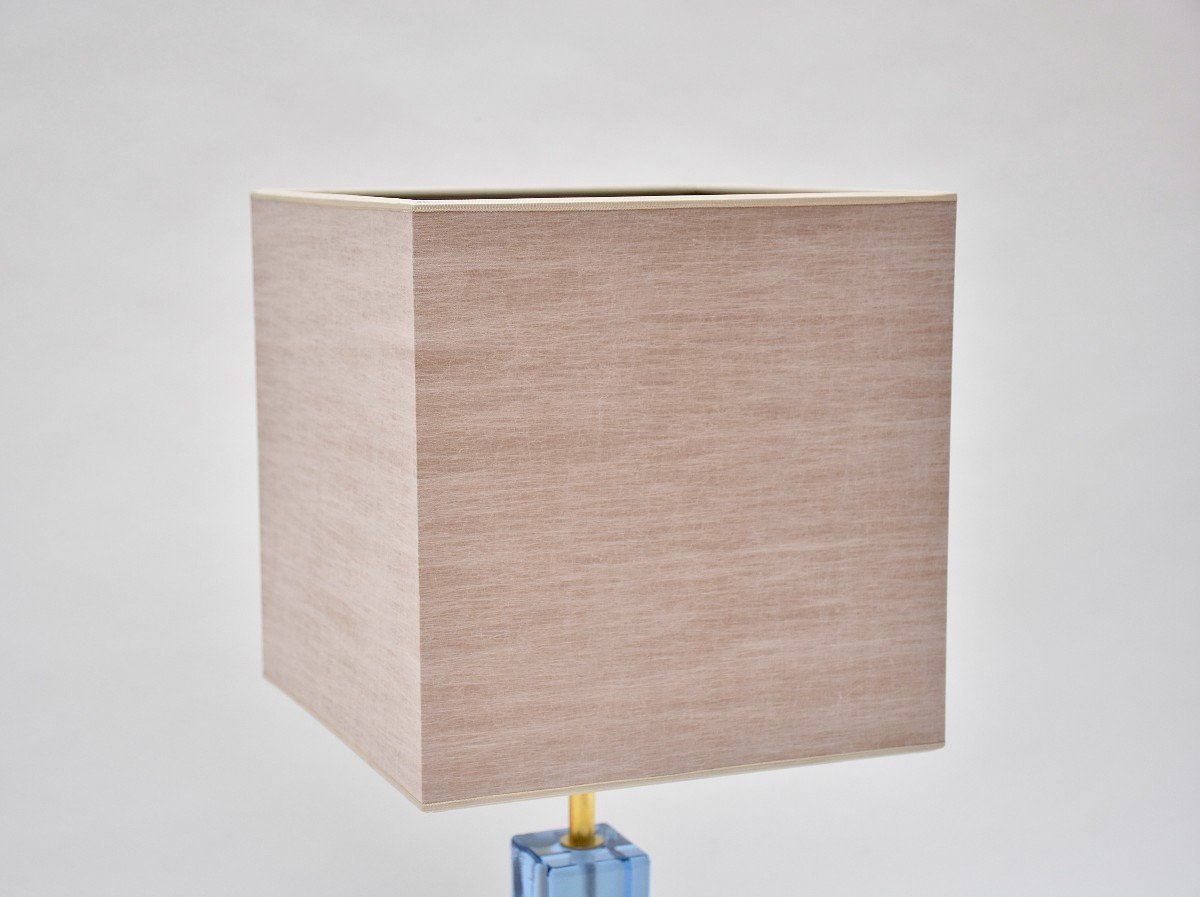 Lampe De Table En Verre Bleu Design Suédois -photo-4