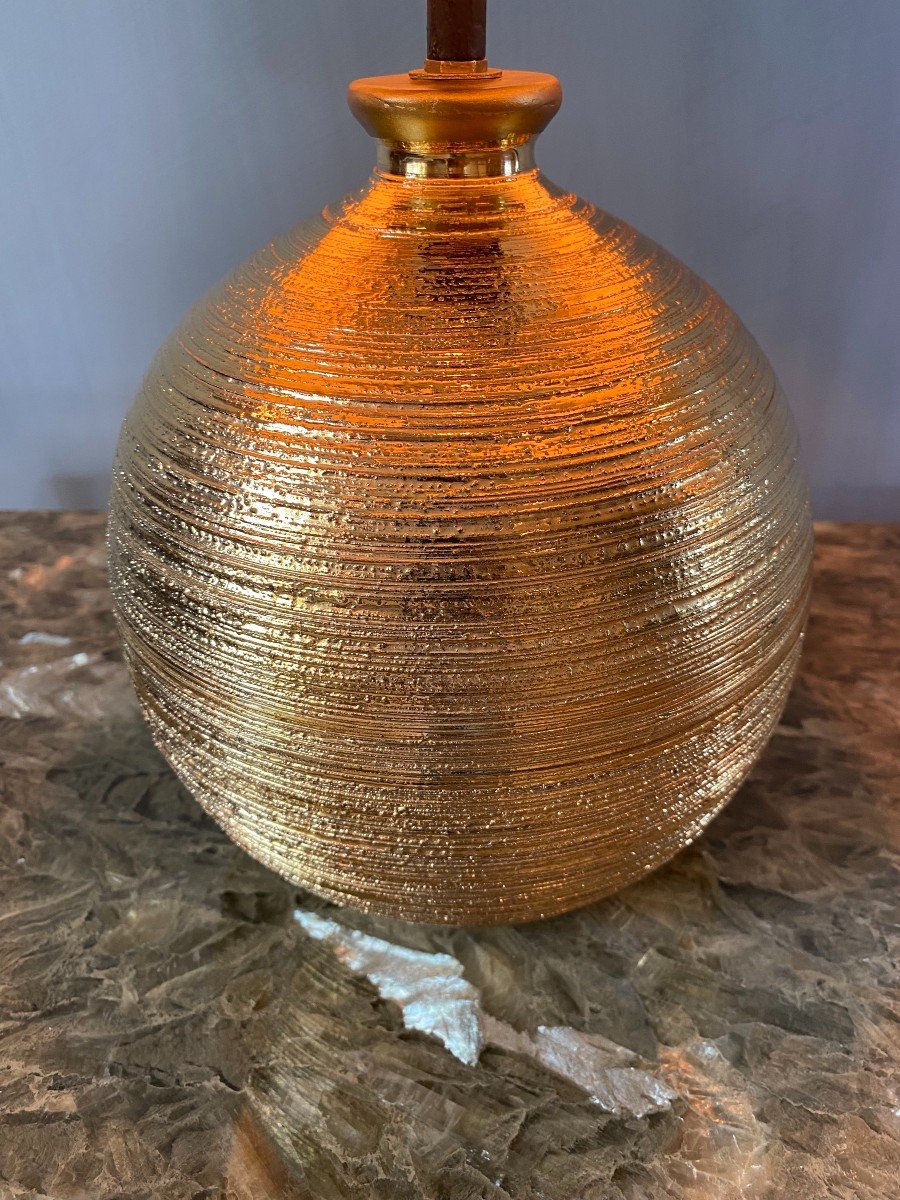 Ceramic Table Lamp With A Golden Metallic Glaze From Bitossi-photo-4