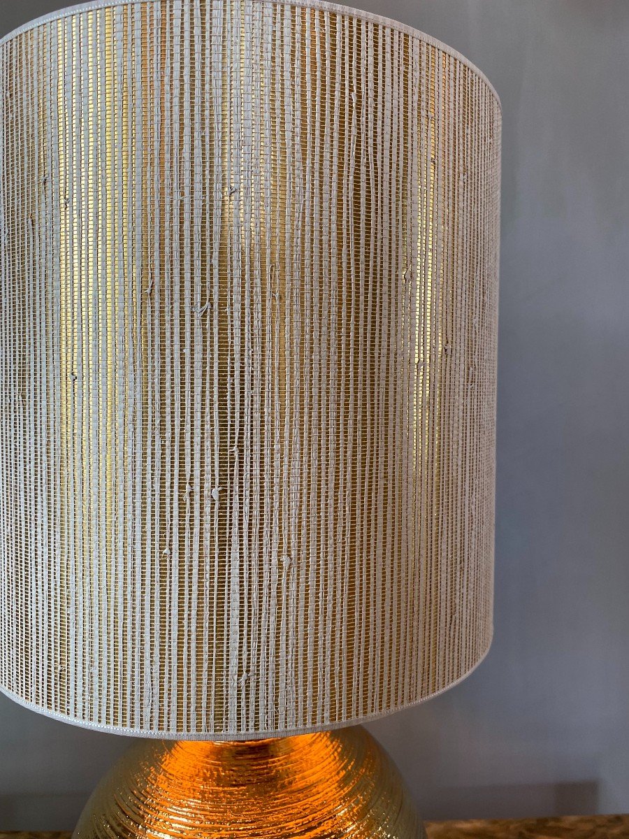 Ceramic Table Lamp With A Golden Metallic Glaze From Bitossi-photo-2
