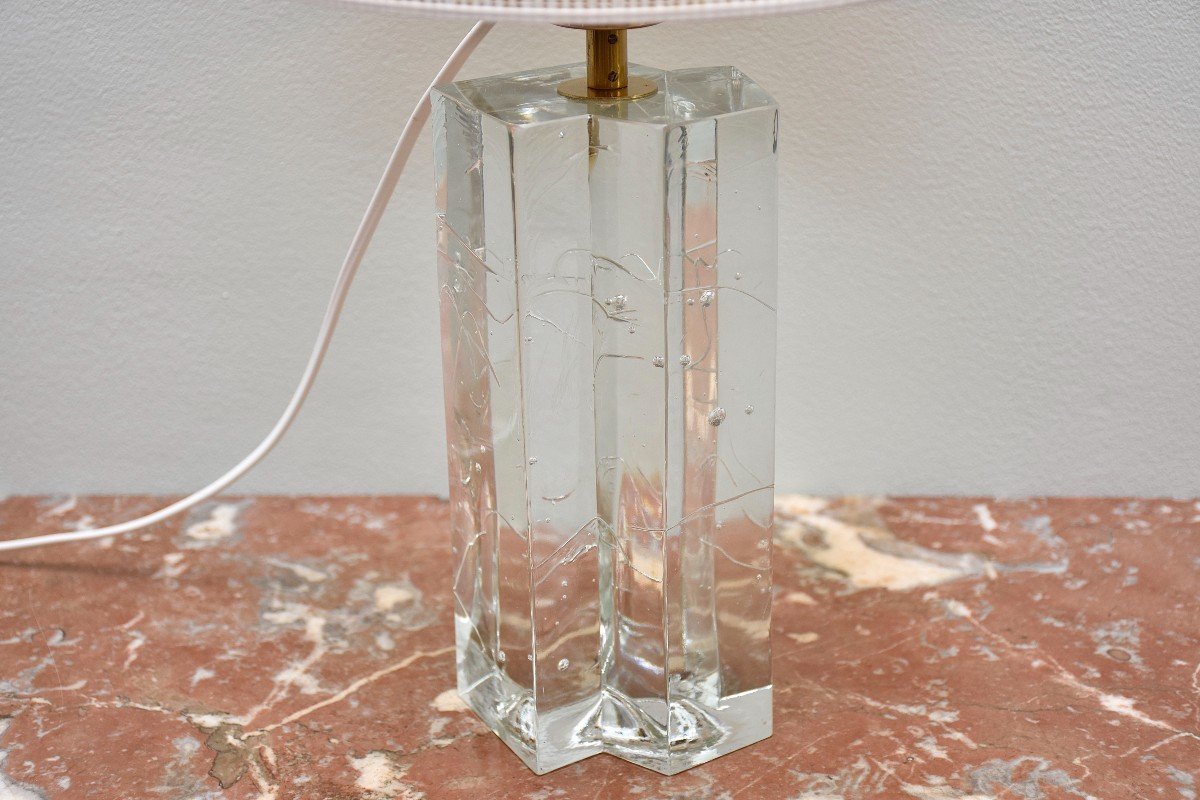 Lampe De Table En Verre Et Laiton "arkipelago" Du Timo Sarpaneva-photo-2