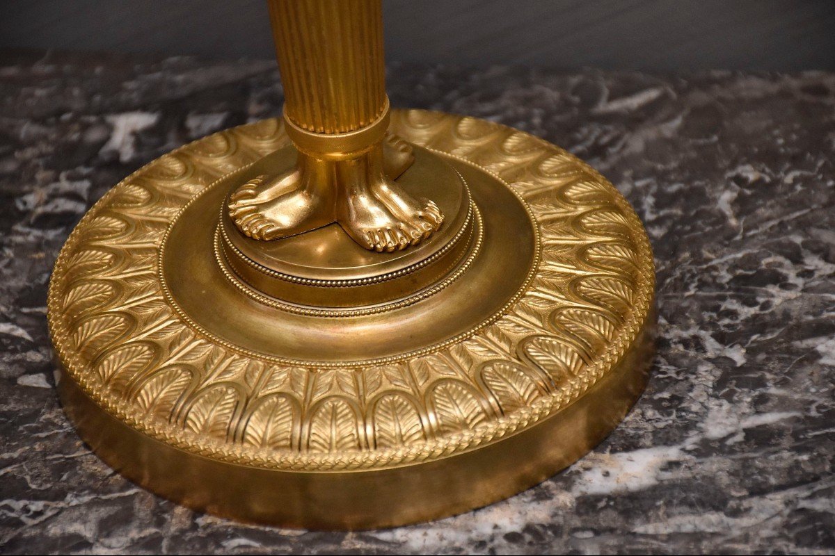 Une Paire De Bougeoirs En Bronze Doré, 19e Siècle-photo-4