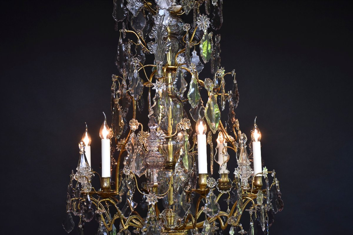 Lustre Cage En Bronze Doré Du 18e Siècle, époque Louis XV-photo-3