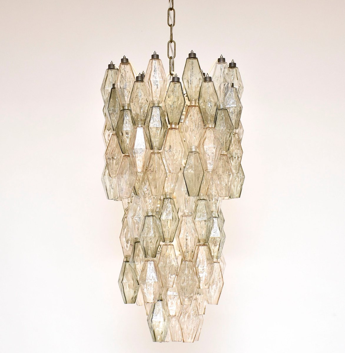 Mid-century Chandelier 'poliedri' By Carlo Scarpa For Venini Murano-photo-2