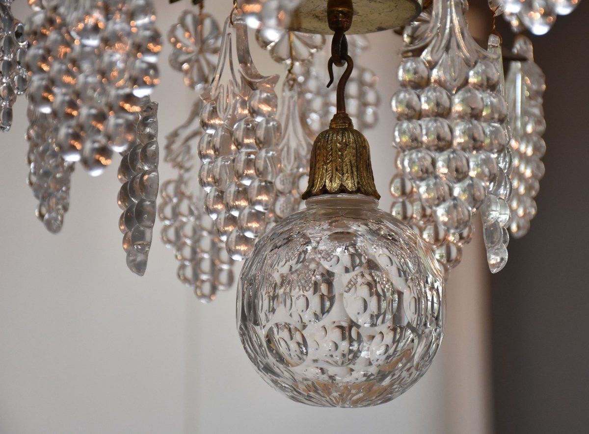 Lustre en bronze doré en le cristal du Baccarat-photo-3