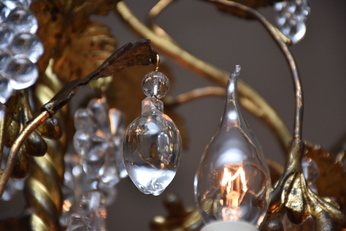 Lustre en bronze doré en le cristal du Baccarat-photo-6