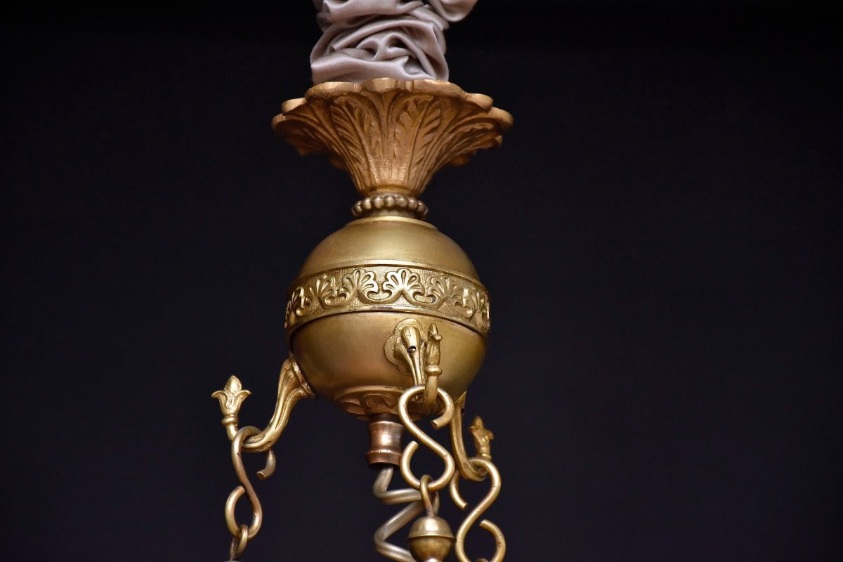 Brass Chandelier With Candles-photo-3