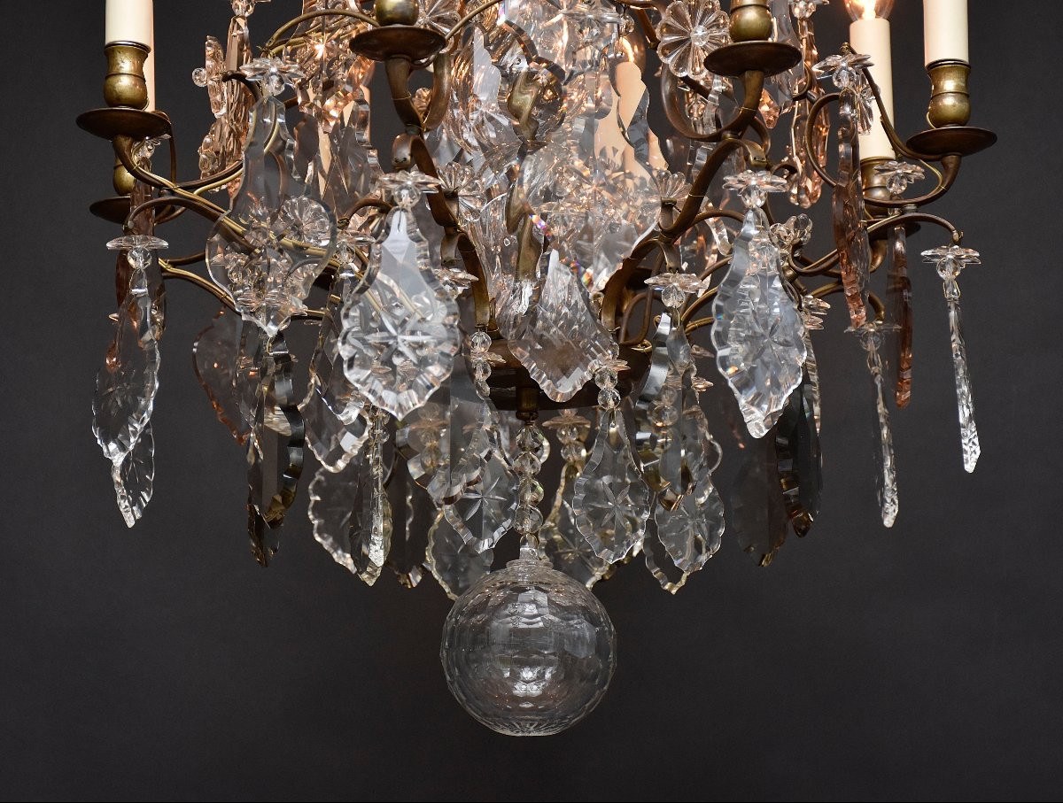 Rococo Style Crystal And Brass Chandelier-photo-1