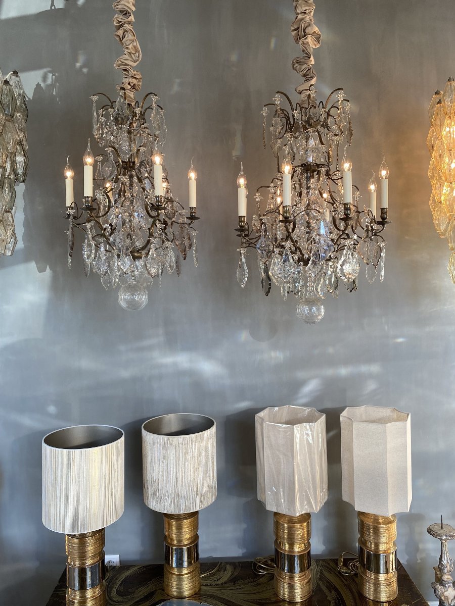 Rococo Style Crystal And Brass Chandelier-photo-7
