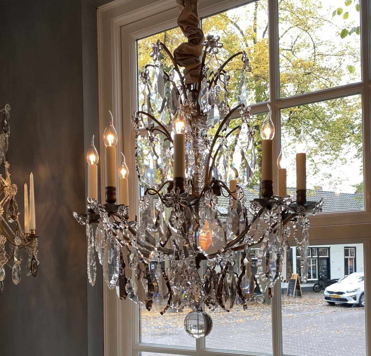 Lustre en bronze et cristal de la fin du XIXe siècle-photo-4