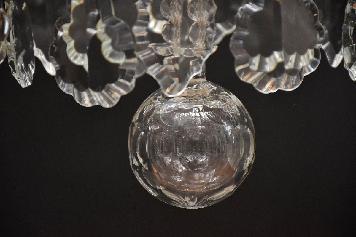 Late 19th Century Bronze And Crystal Chandelier, Louis XV Style-photo-8