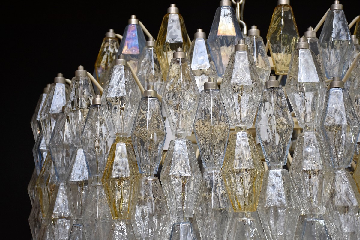 Grand lustre Murano 'Poliedri'  du milieu du siècle par Carlo Scarpa pour Venini-photo-2