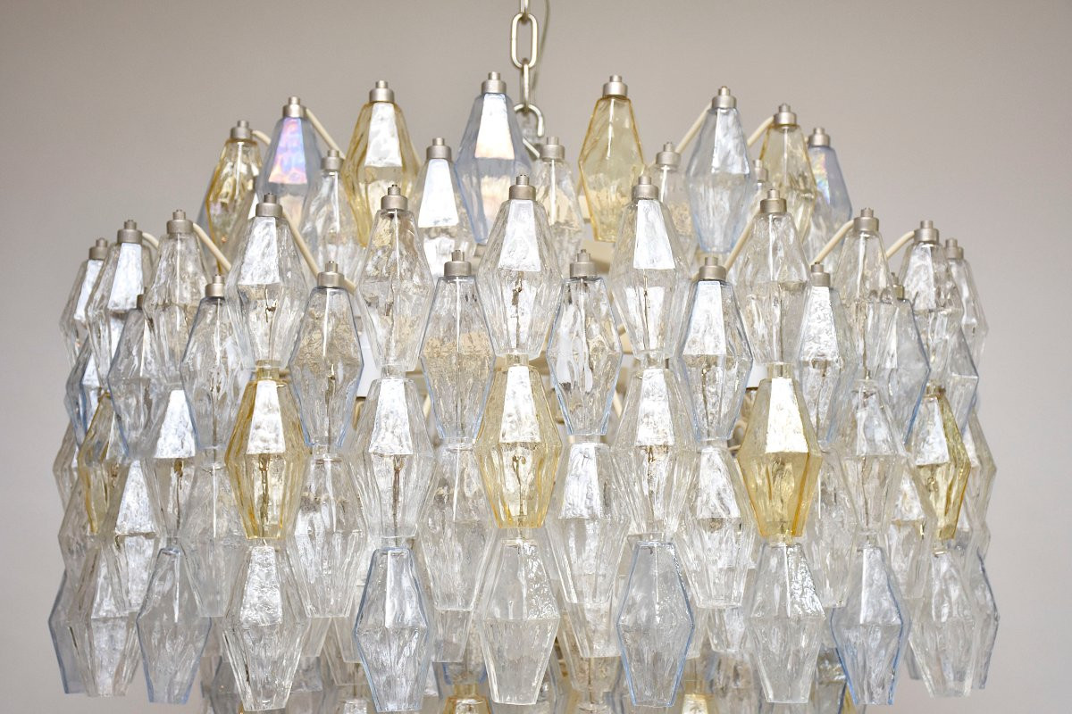 Grand lustre Murano 'Poliedri'  du milieu du siècle par Carlo Scarpa pour Venini-photo-2