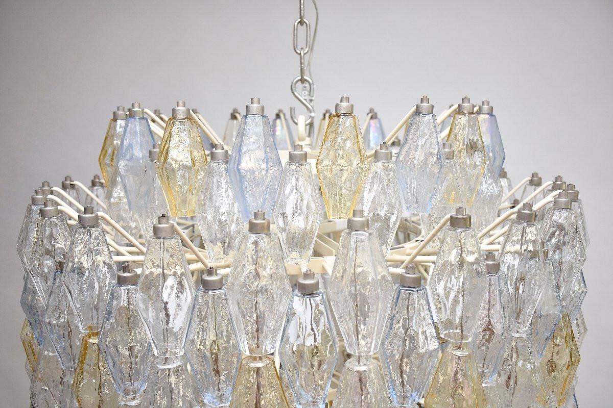 Grand lustre Murano 'Poliedri'  du milieu du siècle par Carlo Scarpa pour Venini-photo-5