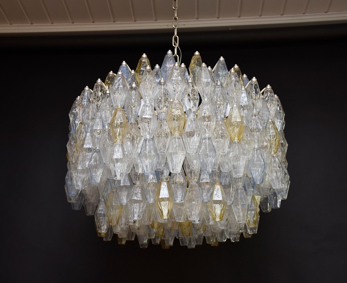 Grand lustre Murano 'Poliedri'  du milieu du siècle par Carlo Scarpa pour Venini