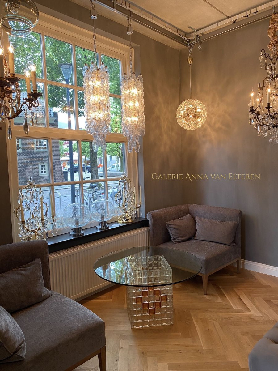 Mid-century Murano Chandelier “poliedri” By Carlo Scarpa For Venini-photo-3