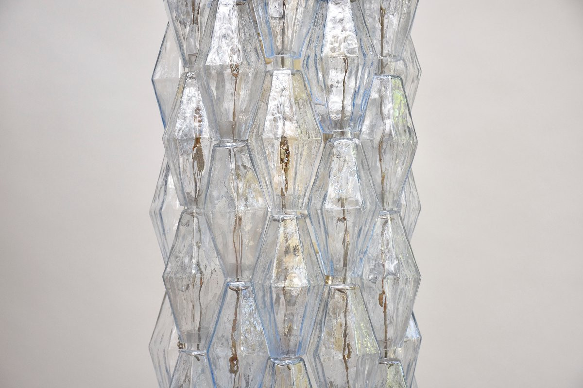 Mid-century Murano Chandelier “poliedri” By Carlo Scarpa For Venini-photo-1