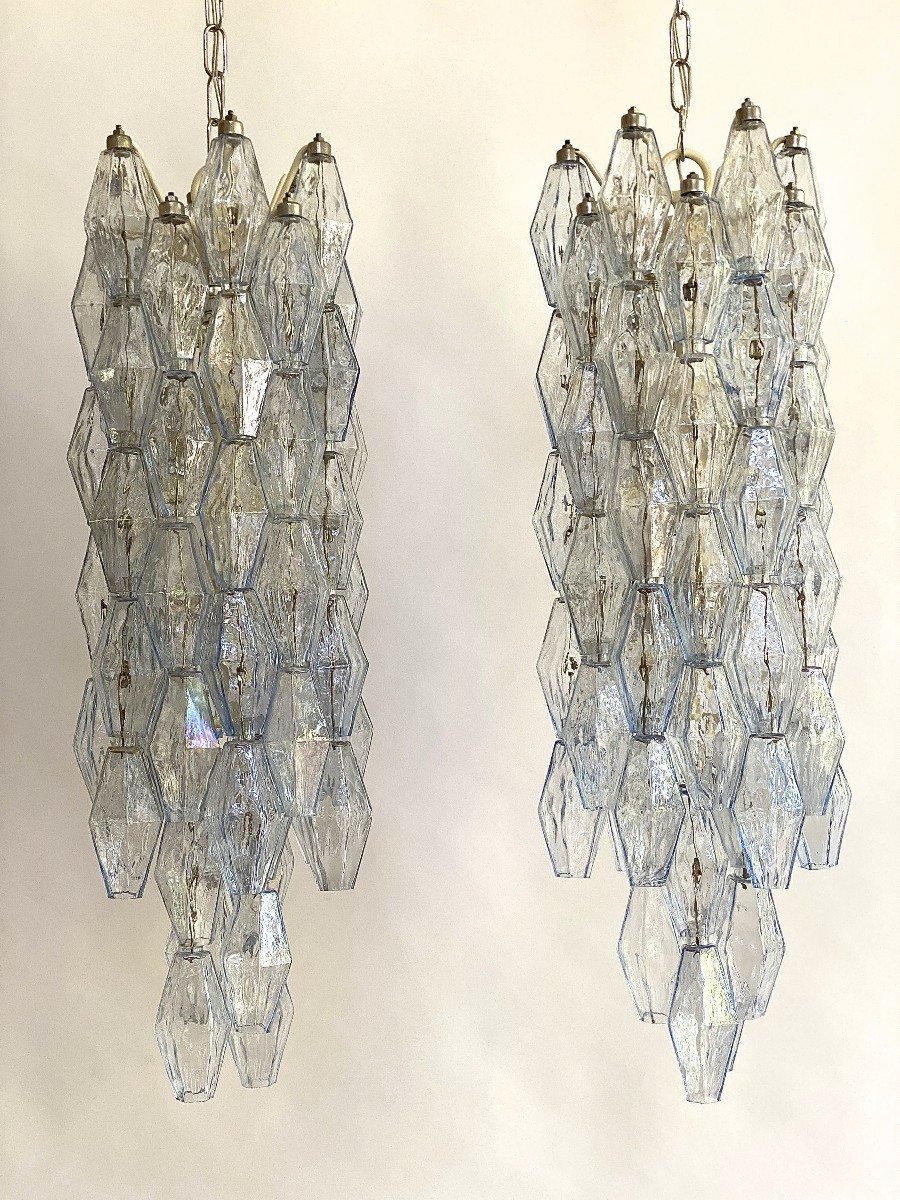 Mid-century Murano Chandelier “poliedri” By Carlo Scarpa For Venini