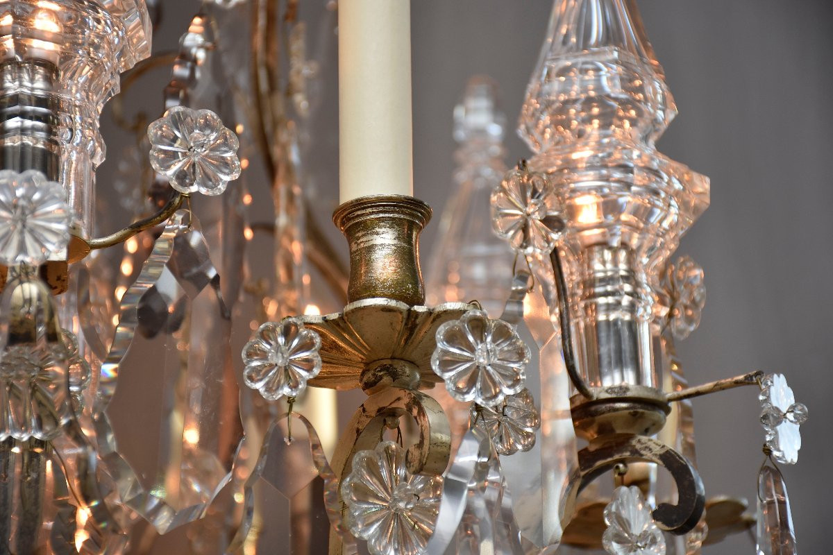 19th-century Silvered Bronze French Chandelier  In The Louis XV Style-photo-1