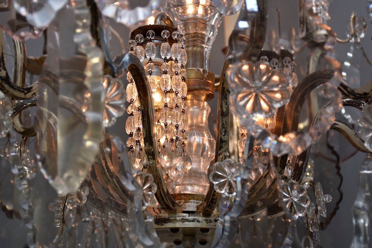 19th-century Silvered Bronze French Chandelier  In The Louis XV Style-photo-2
