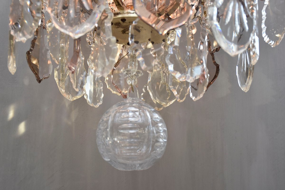 19th-century Silvered Bronze French Chandelier  In The Louis XV Style-photo-3