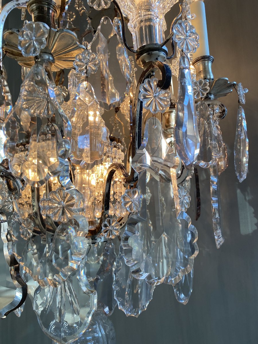 19th-century Silvered Bronze French Chandelier  In The Louis XV Style-photo-6