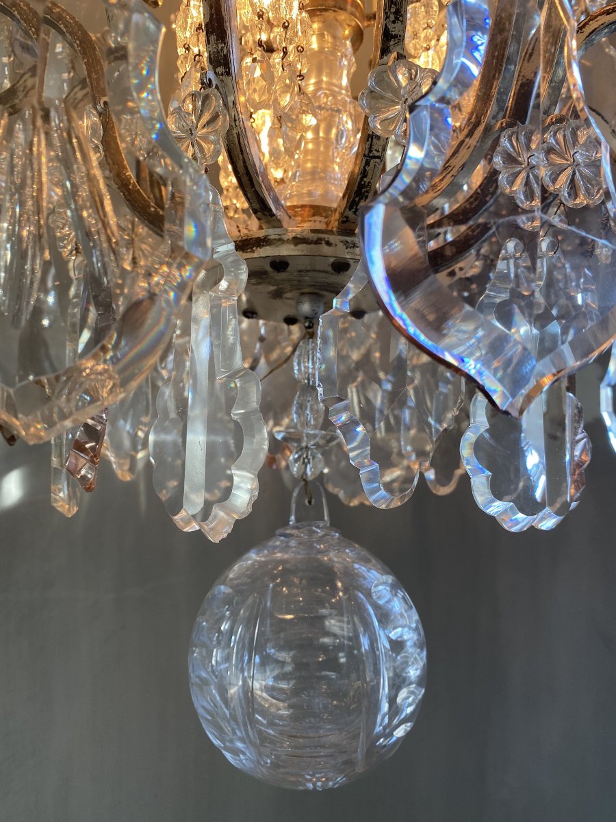 19th-century Silvered Bronze French Chandelier  In The Louis XV Style-photo-7