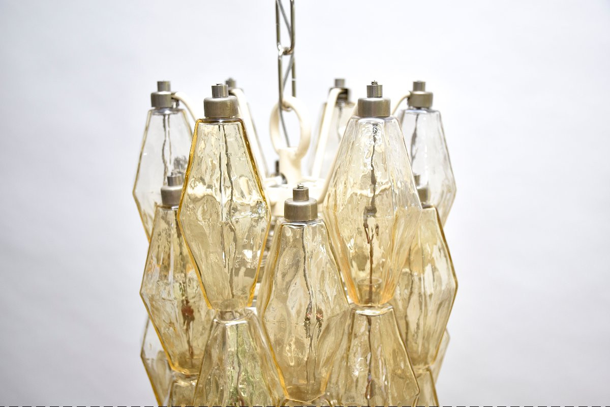  Mid-century Murano 'poliedri' Chandeliers, Created By Carlo Scarpa For Venini-photo-4