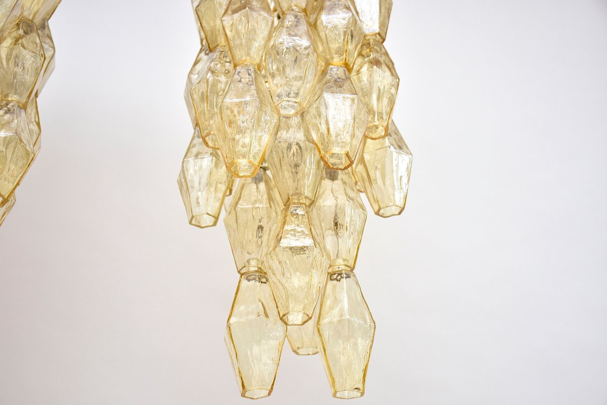  Mid-century Murano 'poliedri' Chandeliers, Created By Carlo Scarpa For Venini-photo-2