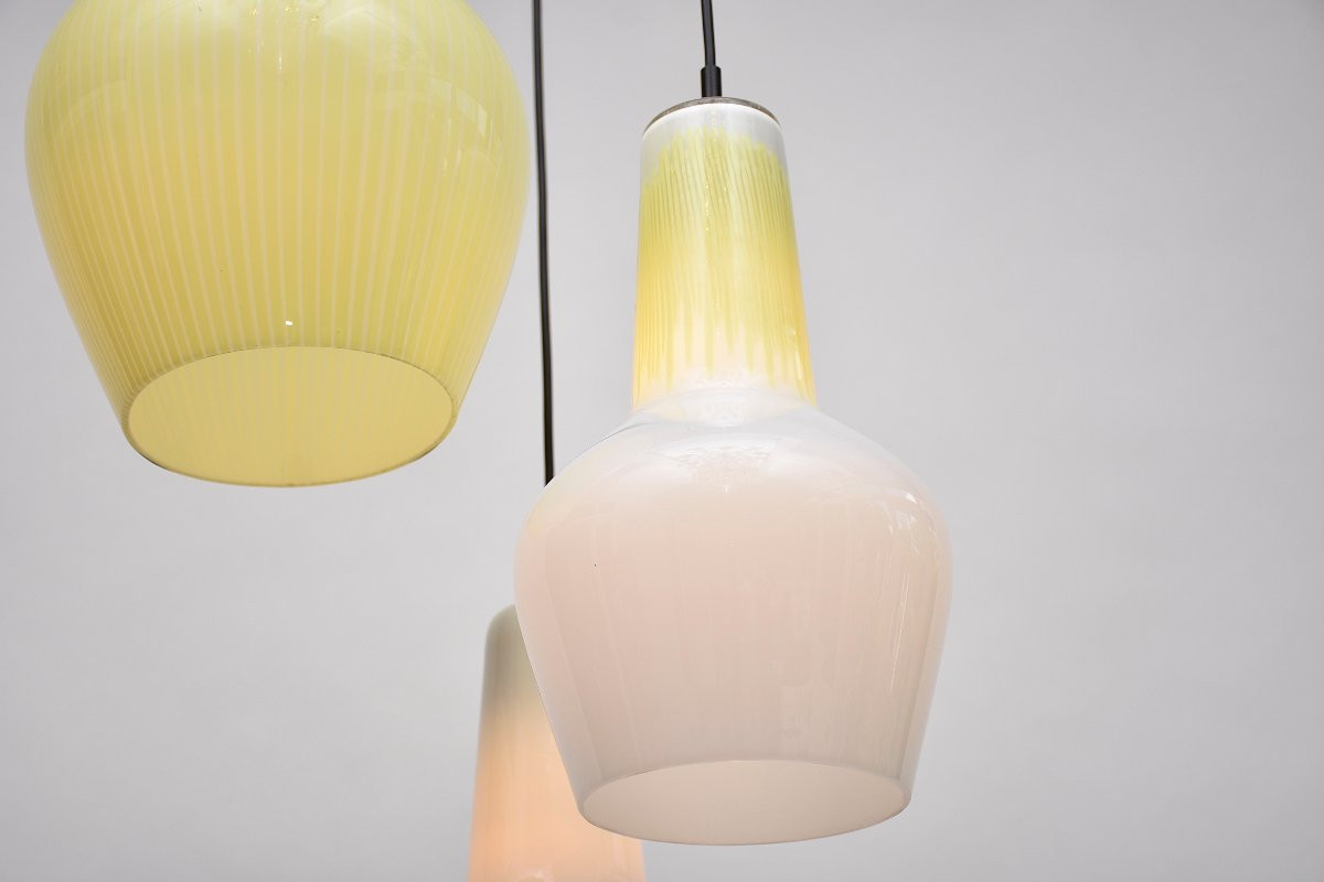 Suspension italienne Murano du milieu du siècle par Massimo Vignelli-photo-6