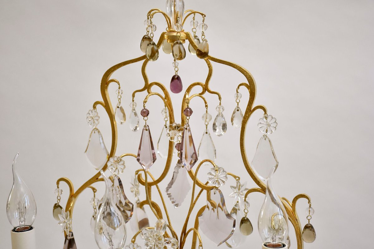 Une paire de grandes girandoles en cristal, période Belle Époque-photo-5