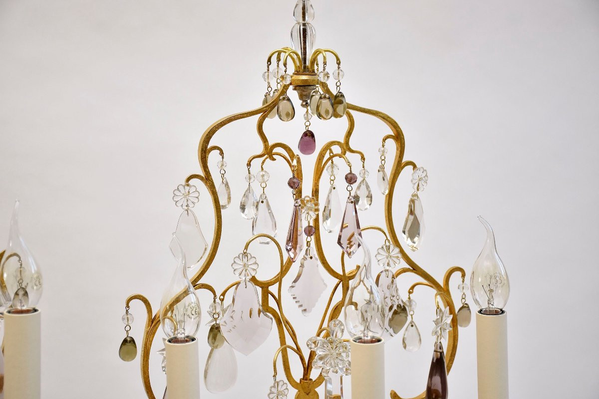 Une paire de grandes girandoles en cristal, période Belle Époque-photo-6