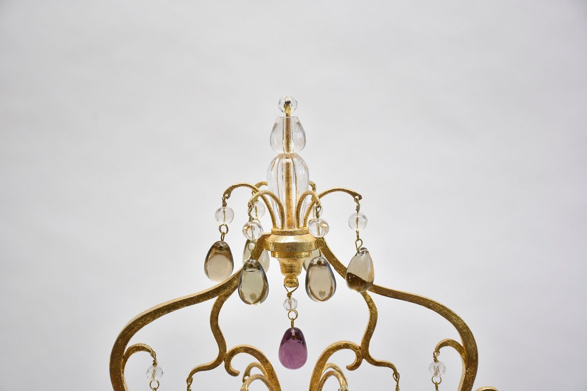 Une paire de grandes girandoles en cristal, période Belle Époque-photo-7