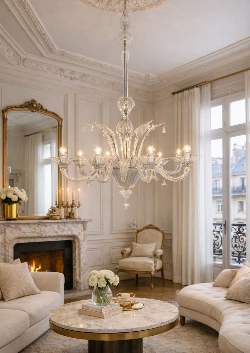 Large Mid-century Venetian Murano Chandelier-photo-8